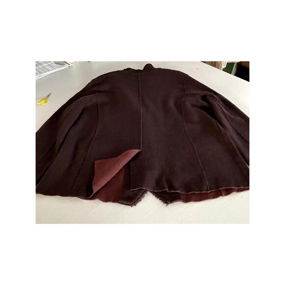 Eileen Fisher Sz 2X Sweater Blazer Maroon Felted Wool Lagenlook Layering - Picture 12 of 15